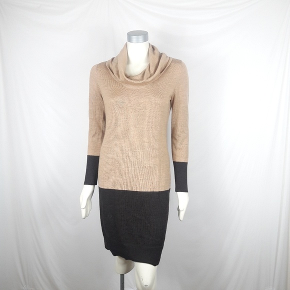 Ann Taylor Loft Colorblock Cowl Neck Sweater Dress - Picture 4 of 7